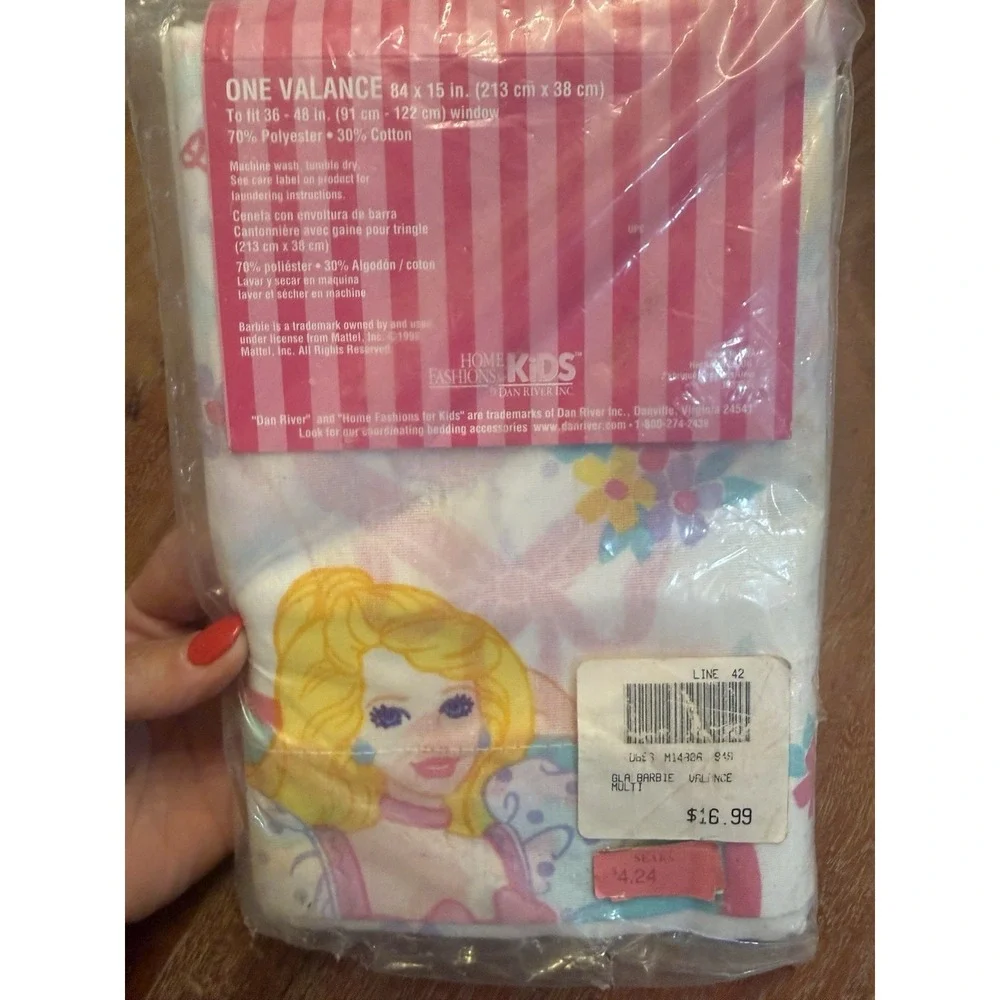 Vintage New Barbie Valance Curtain Made In USA Sealed Unopened 84 X 15 In